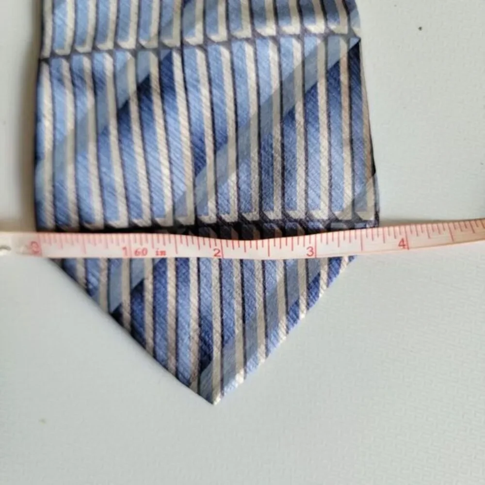 4 Murano Italia 100% Silk Bold Geometric Striped Neck Ties 60x4 Blue‎ Purple